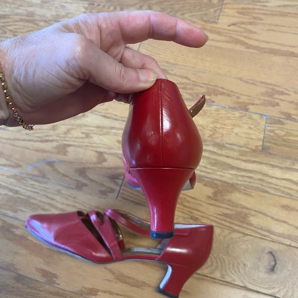 Vintage Ros Hommerson Red Leather Heels Size 9 - Picture 6 of 11